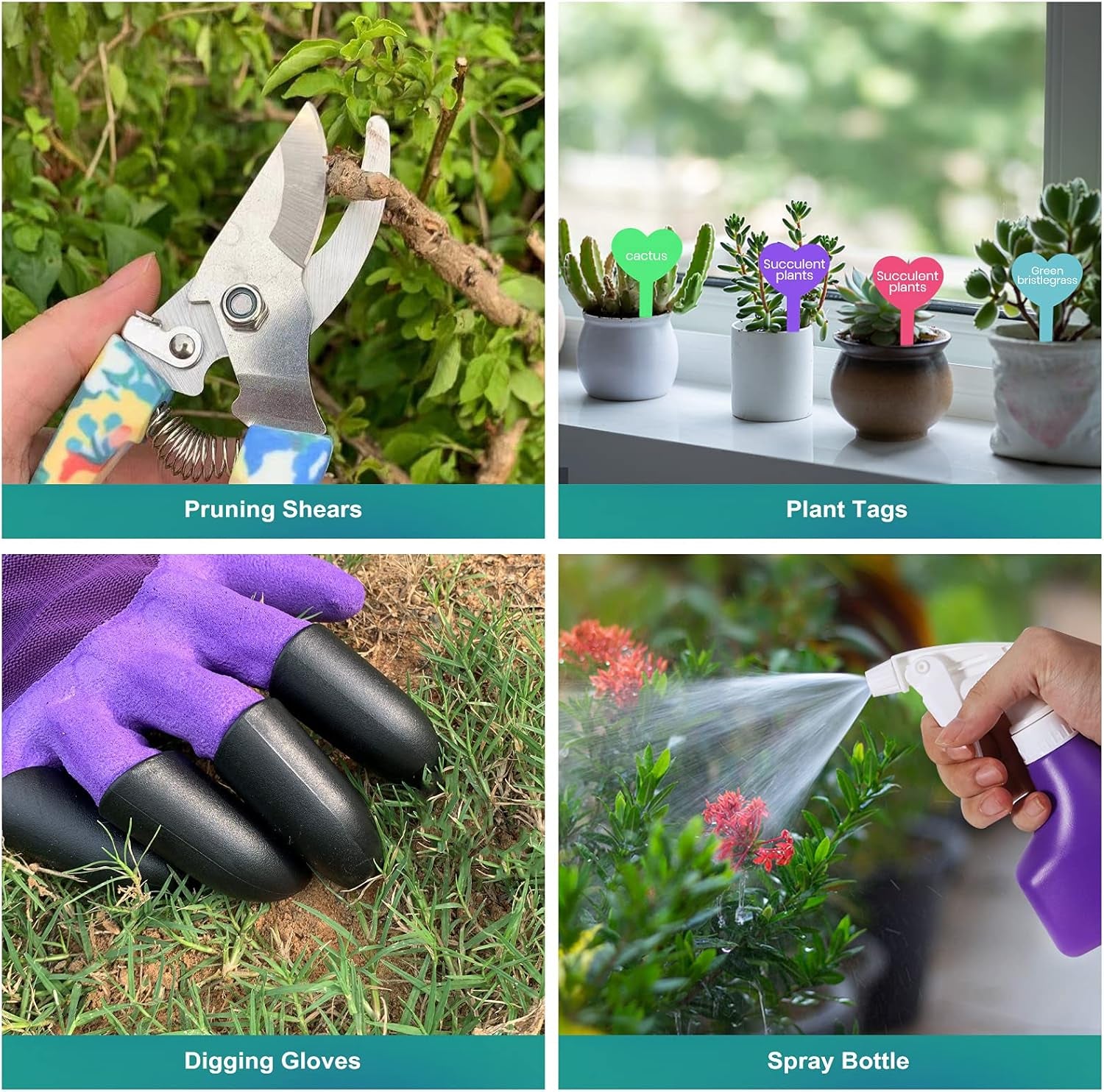 Garden Tool Set, Stainless Steel Heavy Duty Gardening Tools 30 PCS W/Floral Print, Trowel Rake Weeder Pruner Shears Sprayer Digging Claw Gloves, Ideal Gardening Set for Women